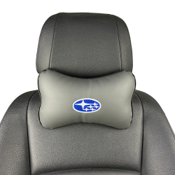 Подушка под шею серая с вышивкой 