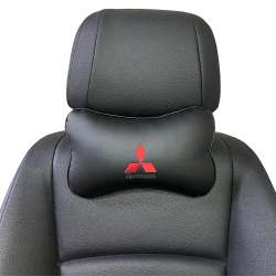 Подушка под шею черная с вышивкой 